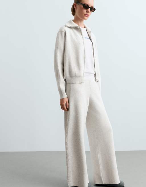 OYSHO gerippte Strickjacke in Grau, 5 von 6