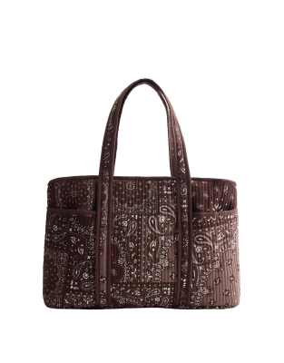 OYSHO - Gesteppte Bandana-Tasche in Dunkelbraun-Brown