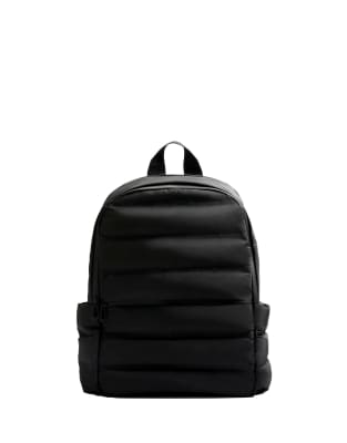 OYSHO - Gesteppter Rucksack in Schwarz