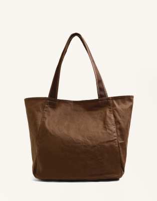 OYSHO - Gewachster Shopper in Braun-Brown