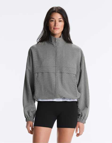 OYSHO - Giacca bomber in misto lyocell nera a quadretti - view 1