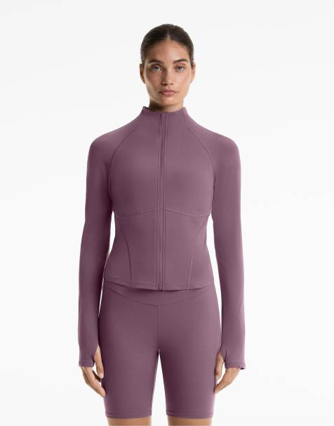 Oysho - Giacca calda e leggera lilla con cuciture - view 1