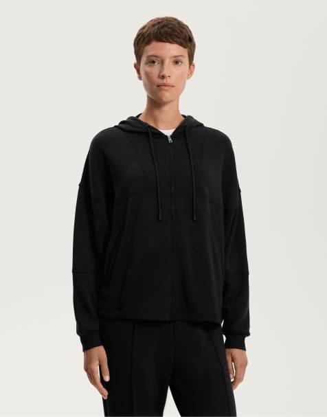 OYSHO - Giacca con cappuccio nera in modal morbido al tatto - view 1