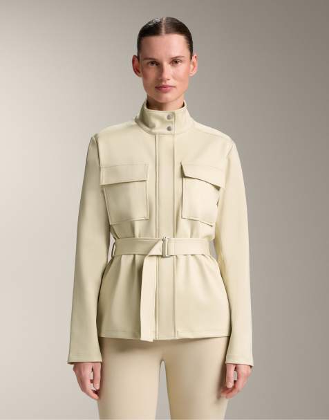 OYSHO - Giacca effetto neoprene marrone con cintura - view 1