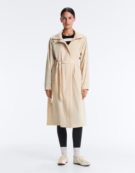 OYSHO - Giacca impermeabile 10k lunga super leggera beige chiaro - view 1