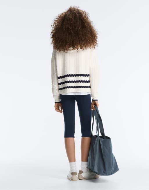 OYSHO - Giacca in maglia bianco sporco con cappuccio, 4 di 4