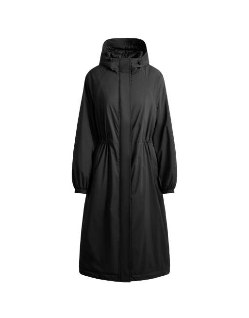 OYSHO giacca lunga imbottita super leggera impermeabile nera, 6 di 6
