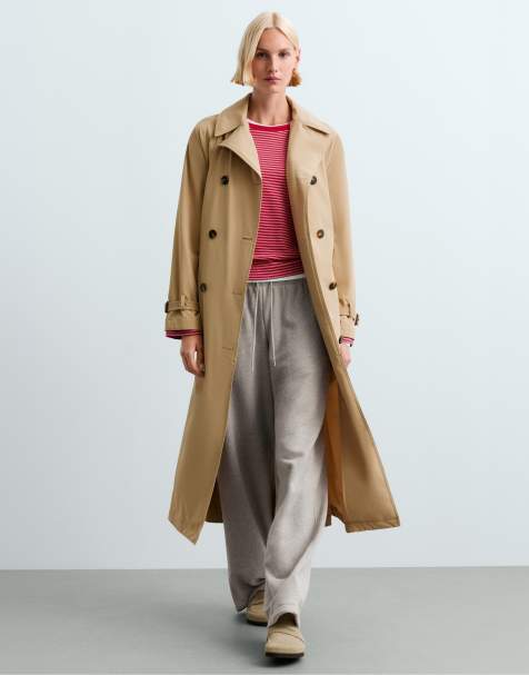 OYSHO giacca lunga impermeabile 10k extra leggera color cammello - view 1
