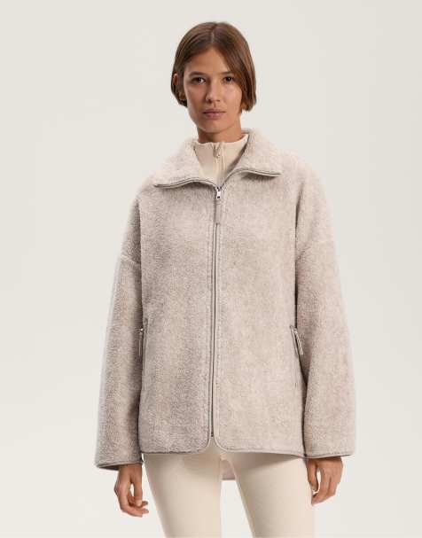 OYSHO - Giacca oversize in montone sintetico grigia - view 1