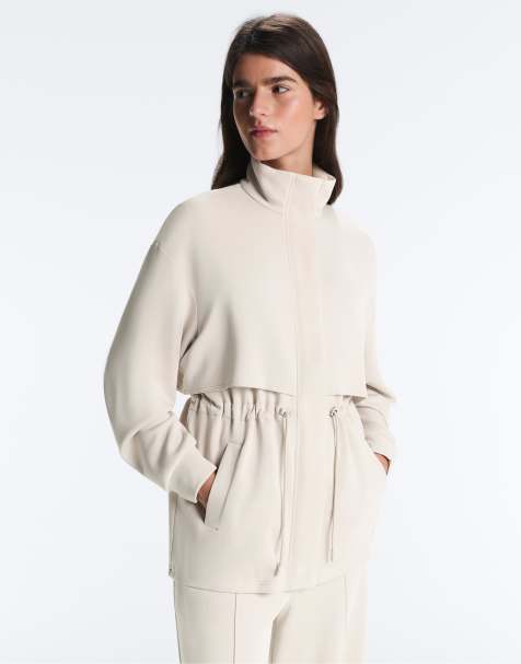 OYSHO - Giacca taglio lungo color visone chiaro con tasche in modal morbido al tatto - view 1