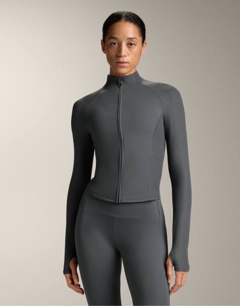 OYSHO - Giacca tecnica light warm grigio antracite a coste - view 1