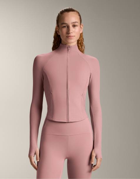 OYSHO - Giacca tecnica light warm rosa chiaro a coste - view 1