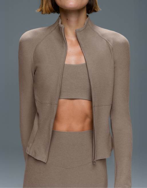 OYSHO giacca tecnica marrone con cuciture marl, 5 di 7