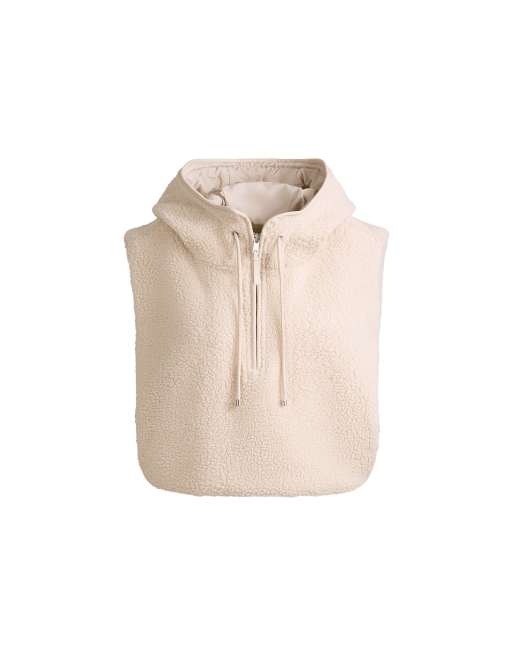 OYSHO gilet à capuche en imitation peau de mouton crème, 6 de 6