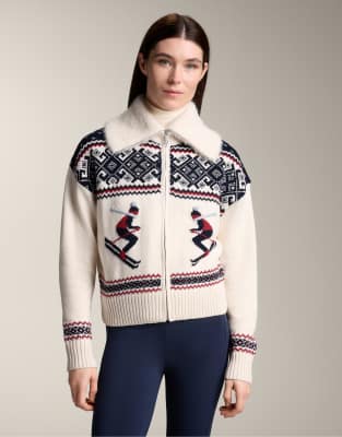 OYSHO - Gilet de ski en maille jacquard - Écru-Neutre
