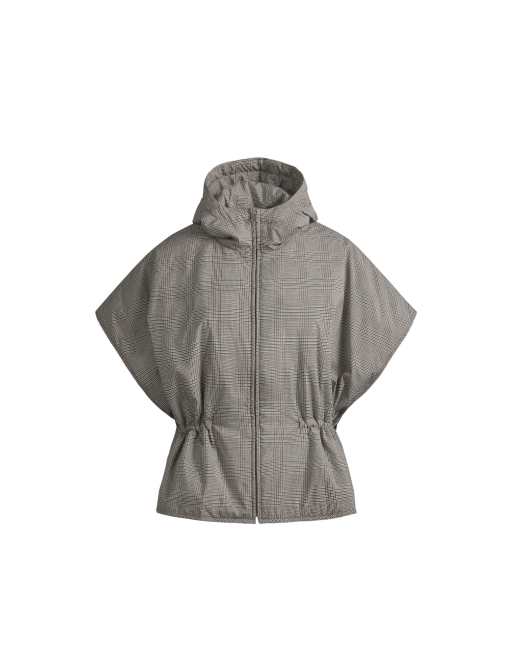 OYSHO gilet matelassé style cape à carreaux camel, 6 de 6