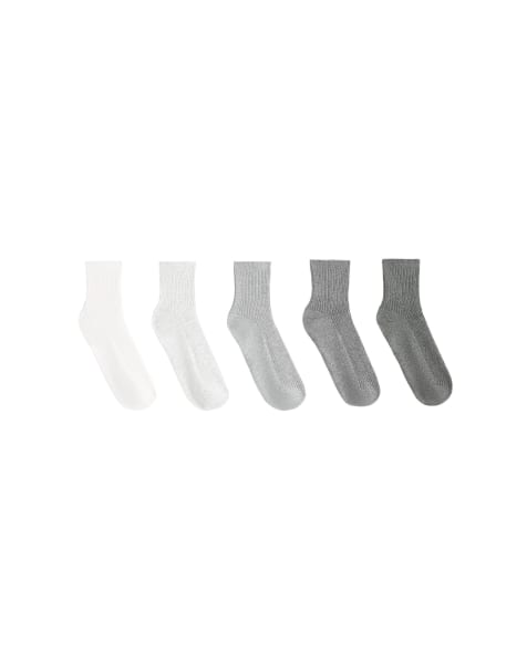 OYSHO – Grå, klassiska strumpor i bomull, 5-pack - view 1