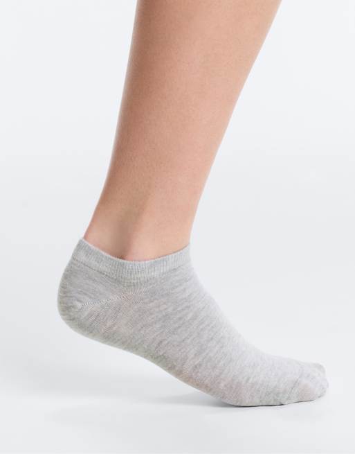 OYSHO – Grå sneakerstrumpor i bomull, 5 par, 3 av 4