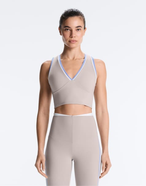 OYSHO - Grå tanktop med kompression og kontrastdetaljer - view 1