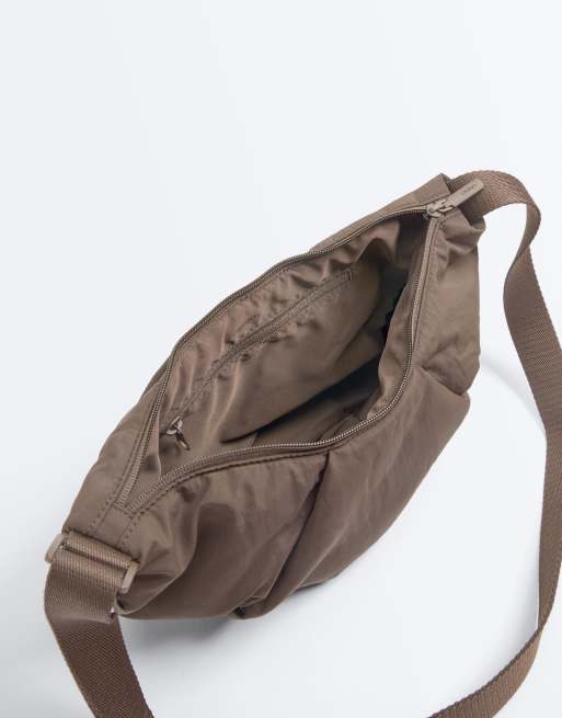 OYSHO - Gråbrun crossbody-taske med vatteringer, 3 af 7