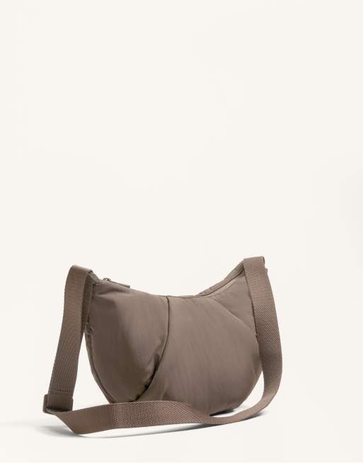 OYSHO - Gråbrun crossbody-taske med vatteringer, 6 af 7