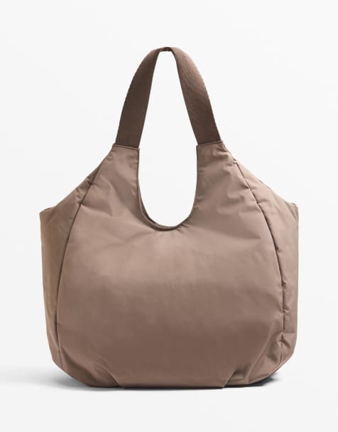 Oysho - Gråbrun shoppertaske med hank i kontrastmateriale - view 1