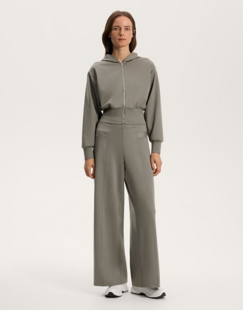 OYSHO – Grön jacka med neopreneffekt och huva - view 1