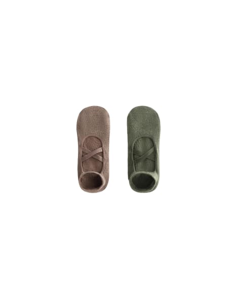OYSHO – Gröna strumpor för yoga och pilates med korsade remmar i bomullsmix, 2-pack - view 1
