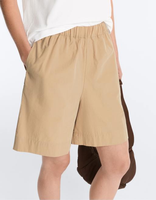 OYSHO - Gyldenbrune bermudashorts i 100% bomuld, 3 af 4