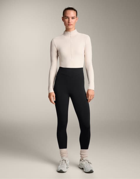 OYSHO Half-zip body base layer in light pink - view 1