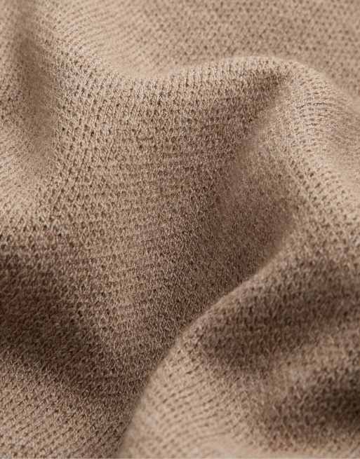 OYSHO Half-zip piping jumper in beige, 7 of 7