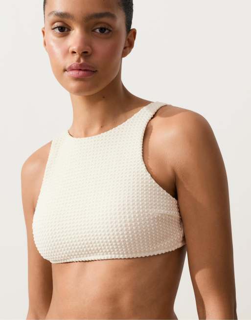 Oysho - Haut de bikini au crochet à texture bulle - Écru, 4 de 4