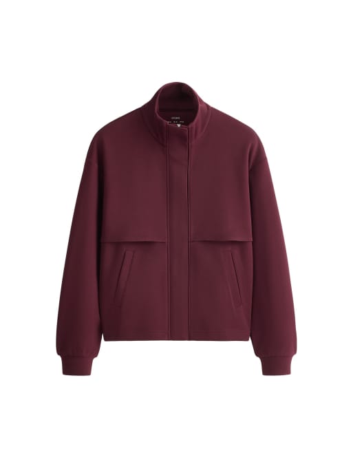 OYSHO High-neck piqué jacket with cotton in burgundy, 5 of 5