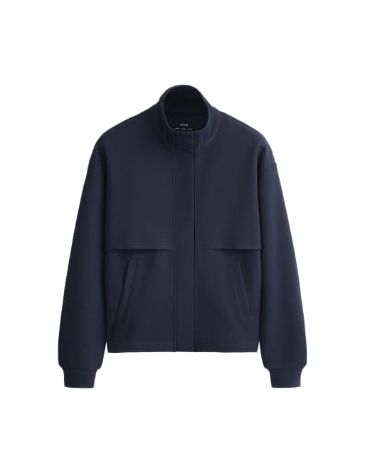 OYSHO High-neck piqué jacket with cotton in navy, 4 of 4