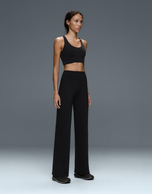 OYSHO High-rise comfortlux straight-leg trousers in black, 5 of 7