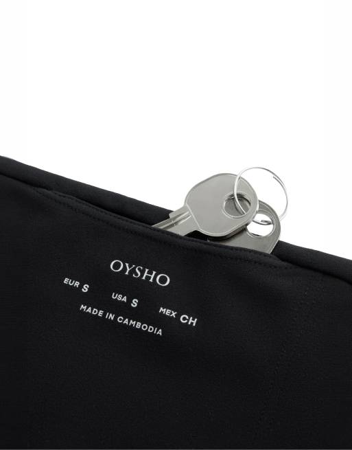 OYSHO High-rise comfortlux straight-leg trousers in black, 6 of 7