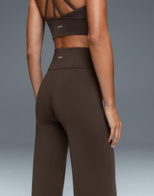 OYSHO High-rise comfortlux straight-leg trousers in brown, 3 of 4