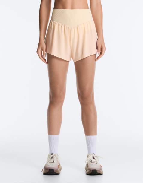 OYSHO High-rise seamless technical shorts in vanilla - view 1