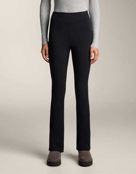 OYSHO High rise warm flare trousers in black - view 1