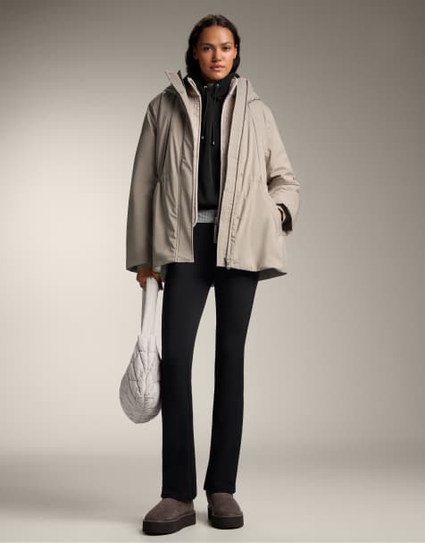 OYSHO High rise warm flare trousers in black