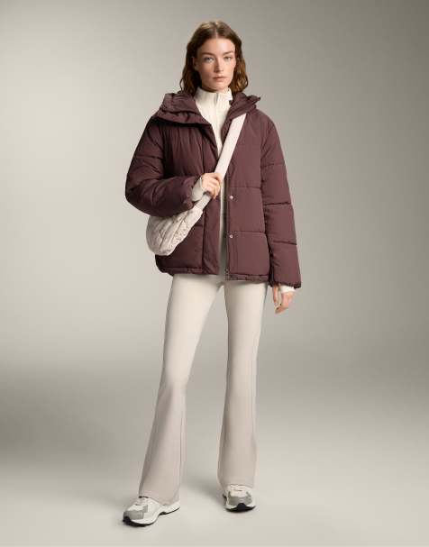 OYSHO High rise warm flare trousers in light pink - view 1