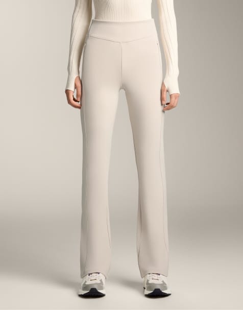 OYSHO High rise warm flare trousers in light pink