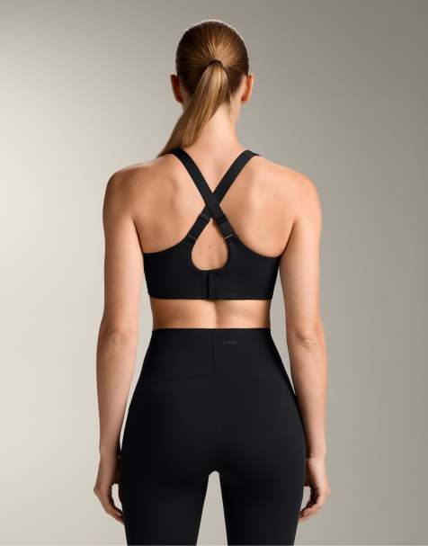 OYSHO high-support compressive crossover back sports bra in black - view 1