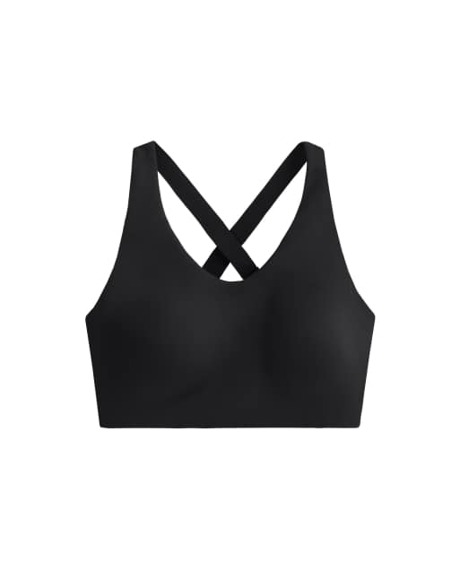 OYSHO high-support compressive crossover back sports bra in black, 5 of 7