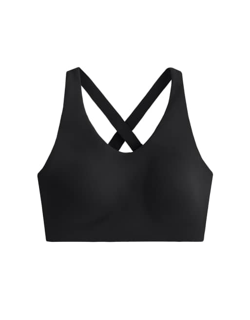 OYSHO high-support compressive crossover back sports bra in black, 6 of 7