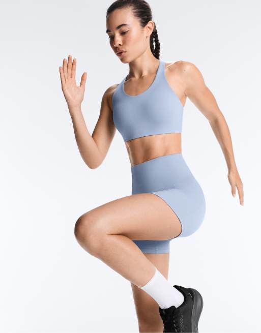 OYSHO High-support compressive crossover back sports bra in blue, 5 of 7