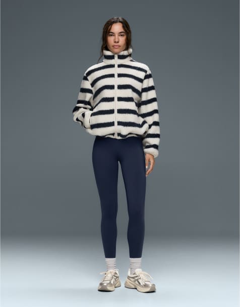 OYSHO högmidjade kompressionsleggings med core control, ankellängd i navy - view 1