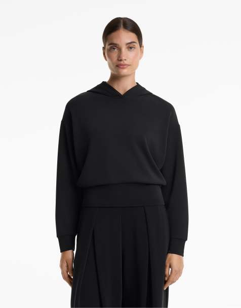 OYSHO Hoodie with soft-touch modal in black - view 1
