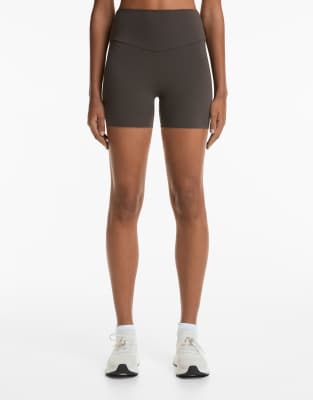 Oysho - Hotpants aus Comfortlux in Anthrazit mit hohem Bund, 10 cm-Grau