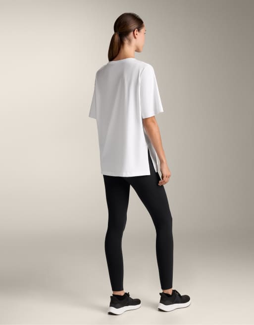 Oysho - Hvid T-shirt med korte ærmer i bomuldsblanding, 2 af 4